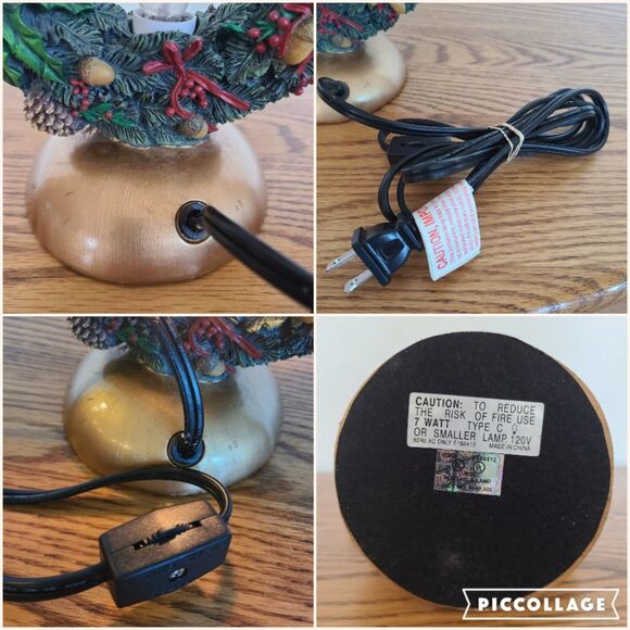 Vintage Holiday Wreath Tabletop Mantle Entryway Light - Festive Christmas Decor - Picture 10 of 10